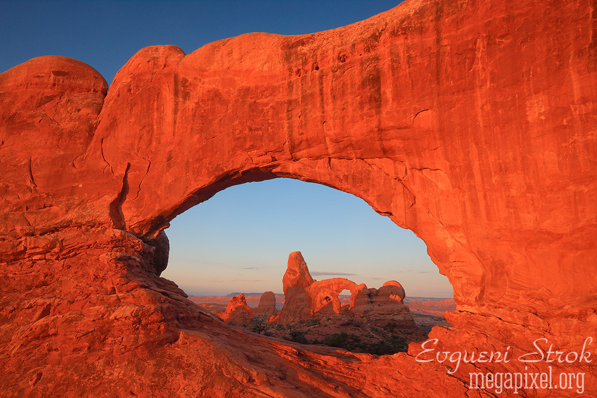 Turret Arch seen through the North Window, Arches National Park